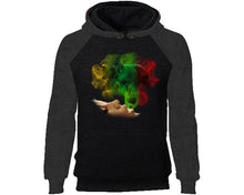 將圖片載入圖庫檢視器 Woman Rasta Smoke Bear designer hoodies. Charcoal Black Hoodie, hoodies for men, unisex hoodies