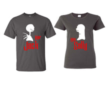 Load image into Gallery viewer, Her Jack His Sally matching couple shirts.Couple shirts, Charcoal t shirts for men, t shirts for women. Couple matching shirts.
