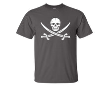 Load image into Gallery viewer, Jolly Roger custom t shirts, graphic tees. Charcoal t shirts for men. Charcoal t shirt for mens, tee shirts.