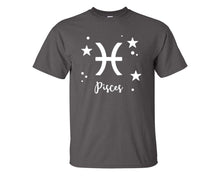 Load image into Gallery viewer, Pisces custom t shirts, graphic tees. Charcoal t shirts for men. Charcoal t shirt for mens, tee shirts.