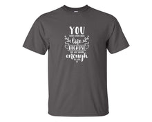 將圖片載入圖庫檢視器 You Were Given This Life Because You Are Strong Enough To Live It custom t shirts, graphic tees. Charcoal t shirts for men. Charcoal t shirt for mens, tee shirts.