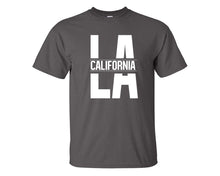 Load image into Gallery viewer, LA California custom t shirts, graphic tees. Charcoal t shirts for men. Charcoal t shirt for mens, tee shirts.
