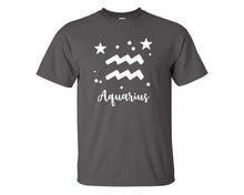 Load image into Gallery viewer, Aquarius custom t shirts, graphic tees. Charcoal t shirts for men. Charcoal t shirt for mens, tee shirts.