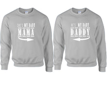 將圖片載入圖庫檢視器 She's My Baby Mama and He's My Baby Daddy couple sweatshirts. Sports Grey sweaters for men, sweaters for women. Sweat shirt. Matching sweatshirts for couples