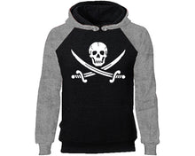 Load image into Gallery viewer, Jolly Roger designer hoodies. Grey Black Hoodie, hoodies for men, unisex hoodies