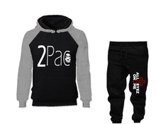 將圖片載入圖庫檢視器 Rap Hip-Hop R&B outfits bottom and top, Grey Black hoodies for men, Grey Black mens joggers. Hoodie and jogger pants for mens