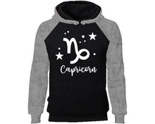 Load image into Gallery viewer, Capricorn Zodiac Sign hoodie. Grey Black Hoodie, hoodies for men, unisex hoodies