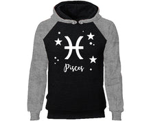 Load image into Gallery viewer, Pisces Zodiac Sign hoodie. Grey Black Hoodie, hoodies for men, unisex hoodies