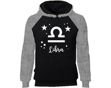 Load image into Gallery viewer, Libra Zodiac Sign hoodie. Grey Black Hoodie, hoodies for men, unisex hoodies