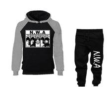 將圖片載入圖庫檢視器 NWA outfits bottom and top, Grey Black hoodies for men, Grey Black mens joggers. Hoodie and jogger pants for mens