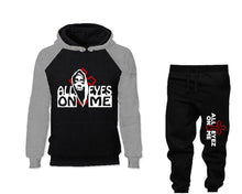 將圖片載入圖庫檢視器 All Eyes On Me outfits bottom and top, Grey Black hoodies for men, Grey Black mens joggers. Hoodie and jogger pants for mens
