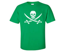 Load image into Gallery viewer, Jolly Roger custom t shirts, graphic tees. Irish Green t shirts for men. Irish Green t shirt for mens, tee shirts.