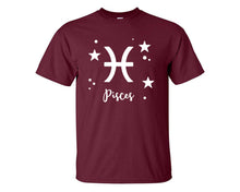 Load image into Gallery viewer, Pisces custom t shirts, graphic tees. Maroon t shirts for men. Maroon t shirt for mens, tee shirts.