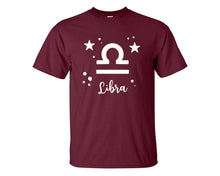 Load image into Gallery viewer, Libra custom t shirts, graphic tees. Maroon t shirts for men. Maroon t shirt for mens, tee shirts.