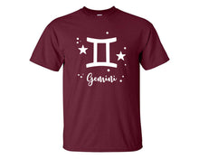 Load image into Gallery viewer, Gemini custom t shirts, graphic tees. Maroon t shirts for men. Maroon t shirt for mens, tee shirts.