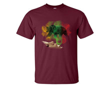 將圖片載入圖庫檢視器 Woman Rasta Smoke Bear custom t shirts, graphic tees. Maroon t shirts for men. Maroon t shirt for mens, tee shirts.