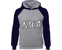 Load image into Gallery viewer, NWA designer hoodies. Navy Blue Grey Hoodie, hoodies for men, unisex hoodies
