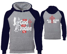 Load image into Gallery viewer, Only God Can Judge Me designer hoodies. Navy Blue Grey Hoodie, hoodies for men, unisex hoodies