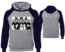將圖片載入圖庫檢視器 NWA designer hoodies. Navy Blue Grey Hoodie, hoodies for men, unisex hoodies