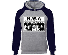 Load image into Gallery viewer, NWA designer hoodies. Navy Blue Grey Hoodie, hoodies for men, unisex hoodies