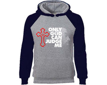Load image into Gallery viewer, Only God Can Judge Me designer hoodies. Navy Blue Grey Hoodie, hoodies for men, unisex hoodies