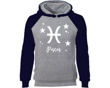 Load image into Gallery viewer, Pisces Zodiac Sign hoodie. Navy Blue Grey Hoodie, hoodies for men, unisex hoodies