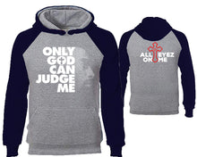Load image into Gallery viewer, Only God Can Judge Me designer hoodies. Navy Blue Grey Hoodie, hoodies for men, unisex hoodies
