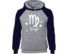 Load image into Gallery viewer, Virgo Zodiac Sign hoodie. Navy Blue Grey Hoodie, hoodies for men, unisex hoodies