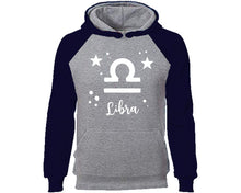 Load image into Gallery viewer, Libra Zodiac Sign hoodie. Navy Blue Grey Hoodie, hoodies for men, unisex hoodies