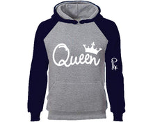 將圖片載入圖庫檢視器 Queen designer hoodies. Navy Blue Grey Hoodie, hoodies for men, unisex hoodies