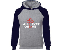Load image into Gallery viewer, All Eyes On Me designer hoodies. Navy Blue Grey Hoodie, hoodies for men, unisex hoodies