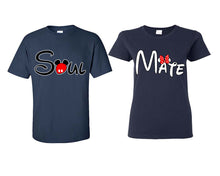將圖片載入圖庫檢視器 Soul Mate matching couple shirts.Couple shirts, Navy Blue t shirts for men, t shirts for women. Couple matching shirts.