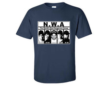 Load image into Gallery viewer, NWA custom t shirts, graphic tees. Navy Blue t shirts for men. Navy Blue t shirt for mens, tee shirts.