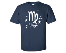 Load image into Gallery viewer, Virgo custom t shirts, graphic tees. Navy Blue t shirts for men. Navy Blue t shirt for mens, tee shirts.