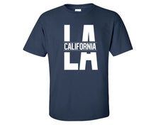 Load image into Gallery viewer, LA California custom t shirts, graphic tees. Navy Blue t shirts for men. Navy Blue t shirt for mens, tee shirts.