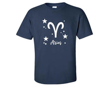 Load image into Gallery viewer, Aries custom t shirts, graphic tees. Navy Blue t shirts for men. Navy Blue t shirt for mens, tee shirts.