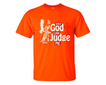 Load image into Gallery viewer, Only God Can Judge Me custom t shirts, graphic tees. Orange t shirts for men. Orange t shirt for mens, tee shirts.