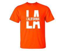 Load image into Gallery viewer, LA California custom t shirts, graphic tees. Orange t shirts for men. Orange t shirt for mens, tee shirts.