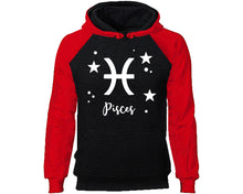 Load image into Gallery viewer, Pisces Zodiac Sign hoodie. Red Black Hoodie, hoodies for men, unisex hoodies
