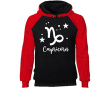 Load image into Gallery viewer, Capricorn Zodiac Sign hoodie. Red Black Hoodie, hoodies for men, unisex hoodies