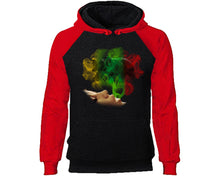 將圖片載入圖庫檢視器 Woman Rasta Smoke Bear designer hoodies. Red Black Hoodie, hoodies for men, unisex hoodies