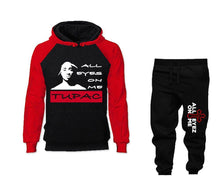 將圖片載入圖庫檢視器 All Eyes On Me outfits bottom and top, Red Black hoodies for men, Red Black mens joggers. Hoodie and jogger pants for mens