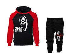 將圖片載入圖庫檢視器 Rap Hip-Hop R&B outfits bottom and top, Red Black hoodies for men, Red Black mens joggers. Hoodie and jogger pants for mens