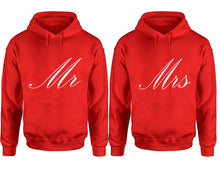 Load image into Gallery viewer, Mr and Mrs hoodies, Matching couple hoodies, Red pullover hoodies