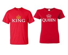 將圖片載入圖庫檢視器 King Queen matching couple shirts.Couple shirts, Red t shirts for men, t shirts for women. Couple matching shirts.
