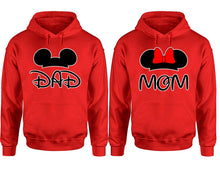 將圖片載入圖庫檢視器 Dad Mom hoodie, Matching couple hoodies, Red pullover hoodies. Couple jogger pants and hoodies set.