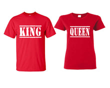 Load image into Gallery viewer, King and Queen matching couple shirts.Couple shirts, Red t shirts for men, t shirts for women. Couple matching shirts.