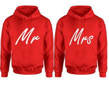 Load image into Gallery viewer, Mr and Mrs hoodies, Matching couple hoodies, Red pullover hoodies