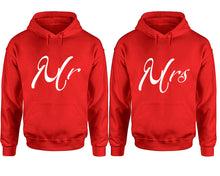 Load image into Gallery viewer, Mr and Mrs hoodies, Matching couple hoodies, Red pullover hoodies