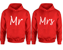 Load image into Gallery viewer, Mr and Mrs hoodies, Matching couple hoodies, Red pullover hoodies